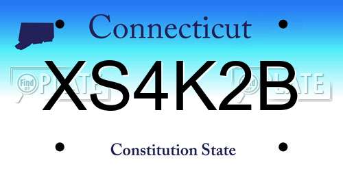 XS4K2B Connecticut License Plate