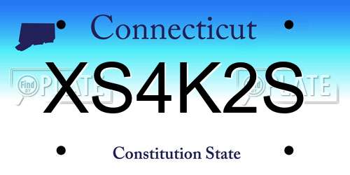 XS4K2S Connecticut License Plate