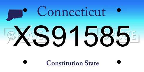 XS91585 Connecticut License Plate