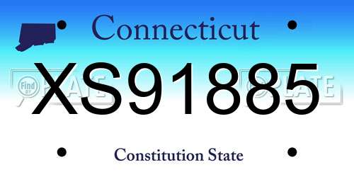 XS91885 Connecticut License Plate