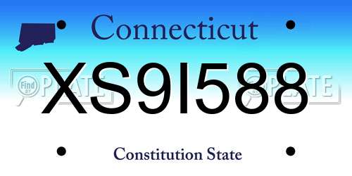 XS9I588 Connecticut License Plate