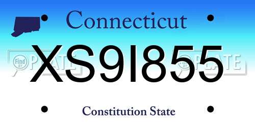 XS9I855 Connecticut License Plate