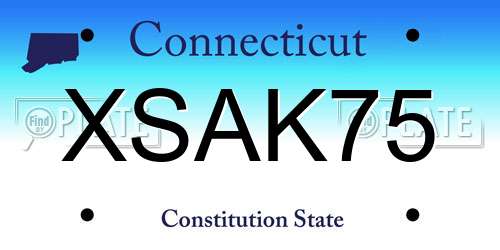 XSAK75 Connecticut License Plate