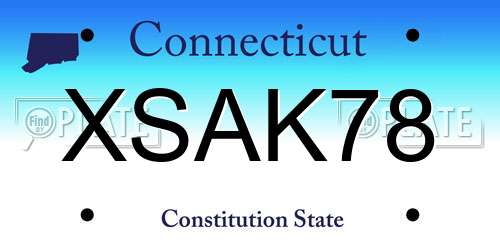 XSAK78 Connecticut License Plate