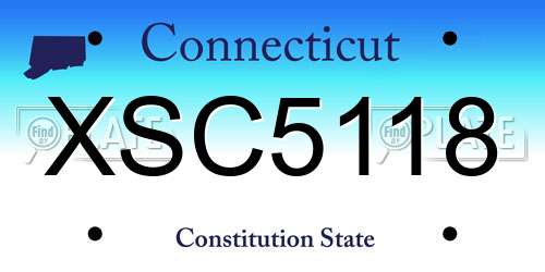 XSC5118 Connecticut License Plate