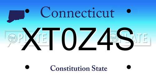 XT0Z4S Connecticut License Plate