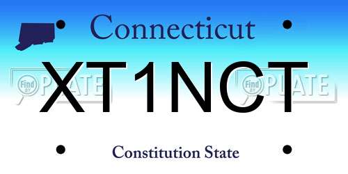 XT1NCT Connecticut License Plate