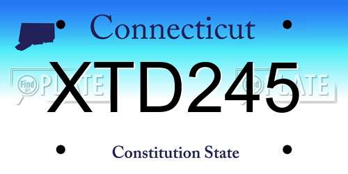 XTD245 Connecticut License Plate