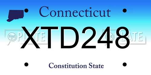 XTD248 Connecticut License Plate