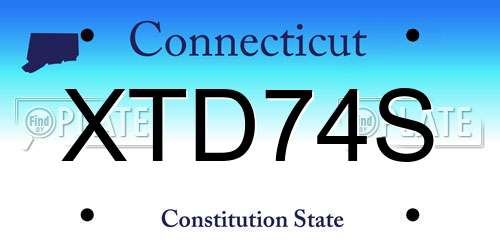 XTD74S Connecticut License Plate