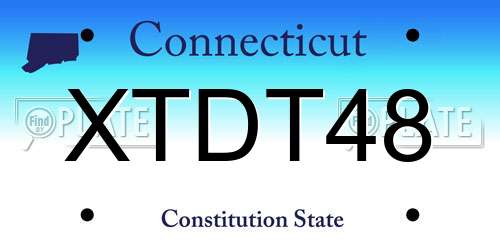 XTDT48 Connecticut License Plate
