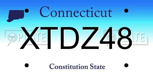 XTDZ48 Connecticut License Plate