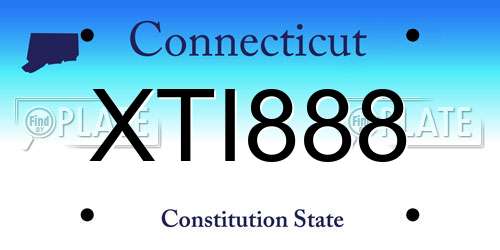 XTI888 Connecticut License Plate