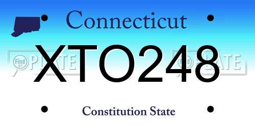 XTO248 Connecticut License Plate