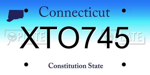 XTO745 Connecticut License Plate