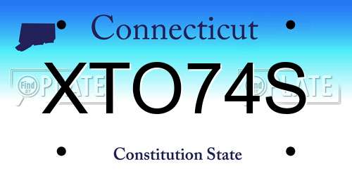 XTO74S Connecticut License Plate