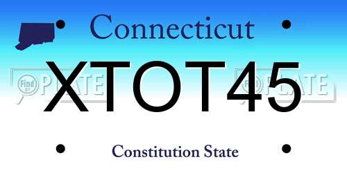XTOT45 Connecticut License Plate