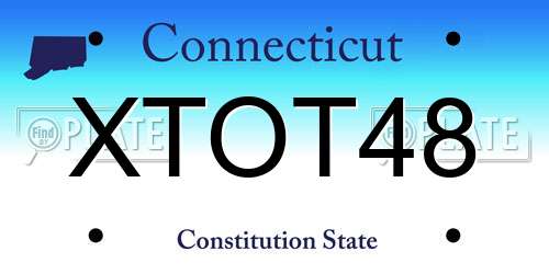 XTOT48 Connecticut License Plate