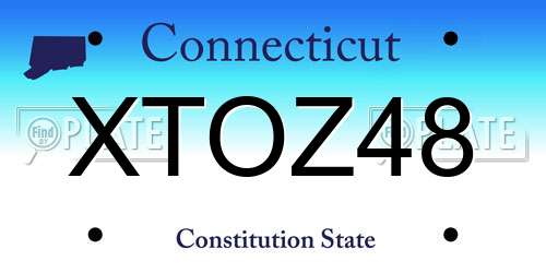 XTOZ48 Connecticut License Plate