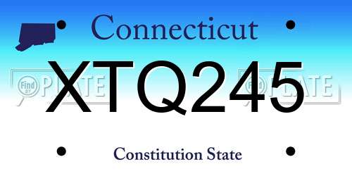 XTQ245 Connecticut License Plate