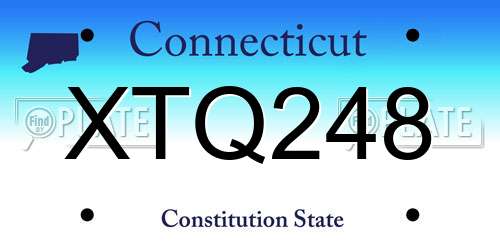 XTQ248 Connecticut License Plate