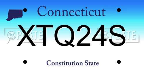 XTQ24S Connecticut License Plate