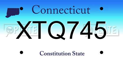 XTQ745 Connecticut License Plate