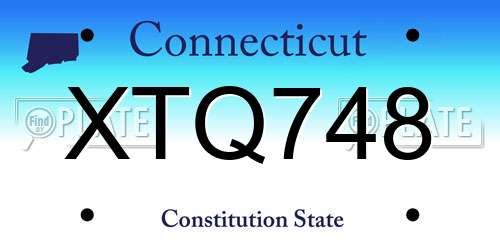 XTQ748 Connecticut License Plate