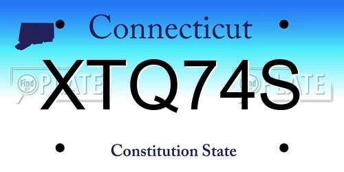 XTQ74S Connecticut License Plate