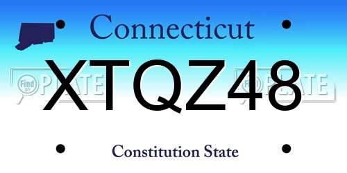 XTQZ48 Connecticut License Plate