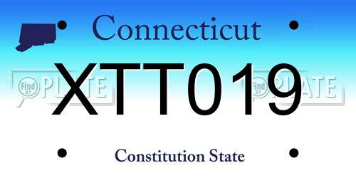 XTT019 Connecticut License Plate