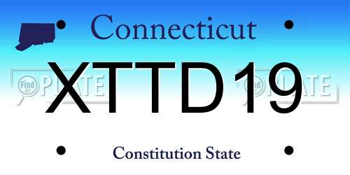 XTTD19 Connecticut License Plate