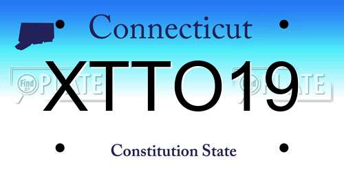 XTTO19 Connecticut License Plate