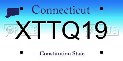 XTTQ19 Connecticut License Plate