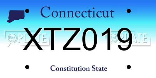 XTZ019 Connecticut License Plate