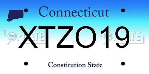 XTZO19 Connecticut License Plate
