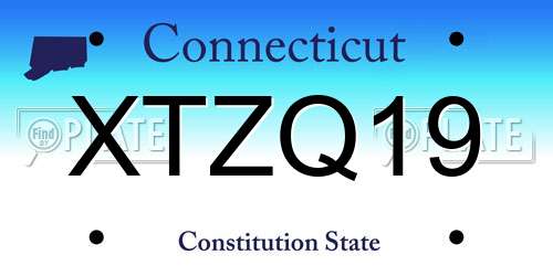 XTZQ19 Connecticut License Plate