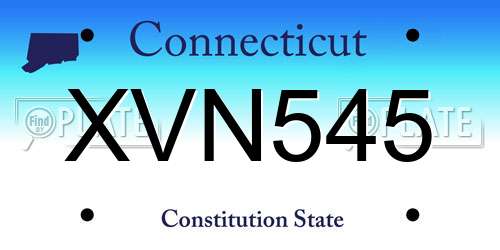 XVN545 Connecticut License Plate