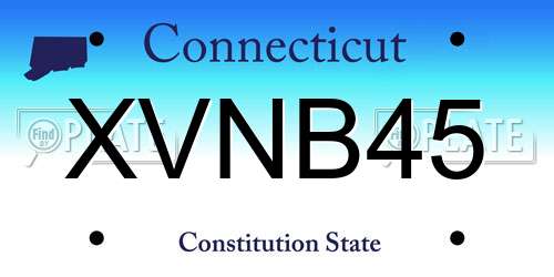 XVNB45 Connecticut License Plate