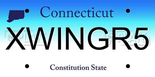 XWINGR5 Connecticut License Plate