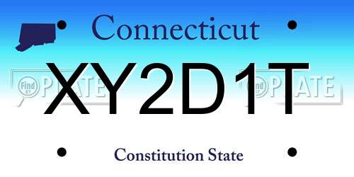 XY2D1T Connecticut License Plate