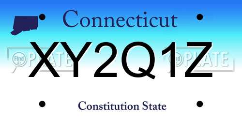 XY2Q1Z Connecticut License Plate