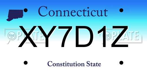 XY7D1Z Connecticut License Plate