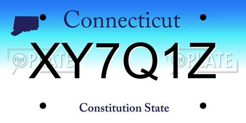 XY7Q1Z Connecticut License Plate