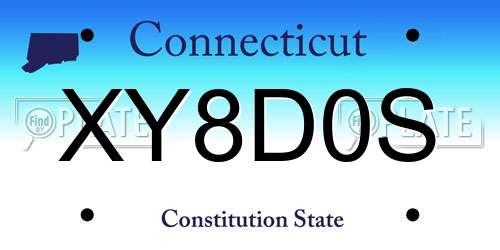 XY8D0S Connecticut License Plate