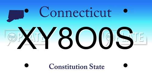 XY8O0S Connecticut License Plate