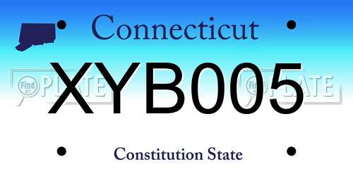 XYB005 Connecticut License Plate