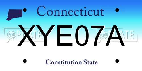 XYE07A Connecticut License Plate