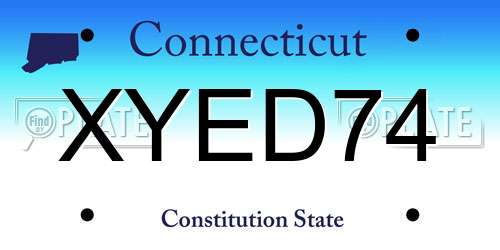 XYED74 Connecticut License Plate