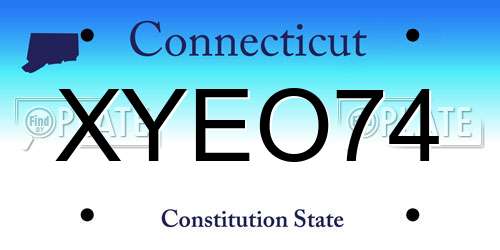 XYEO74 Connecticut License Plate